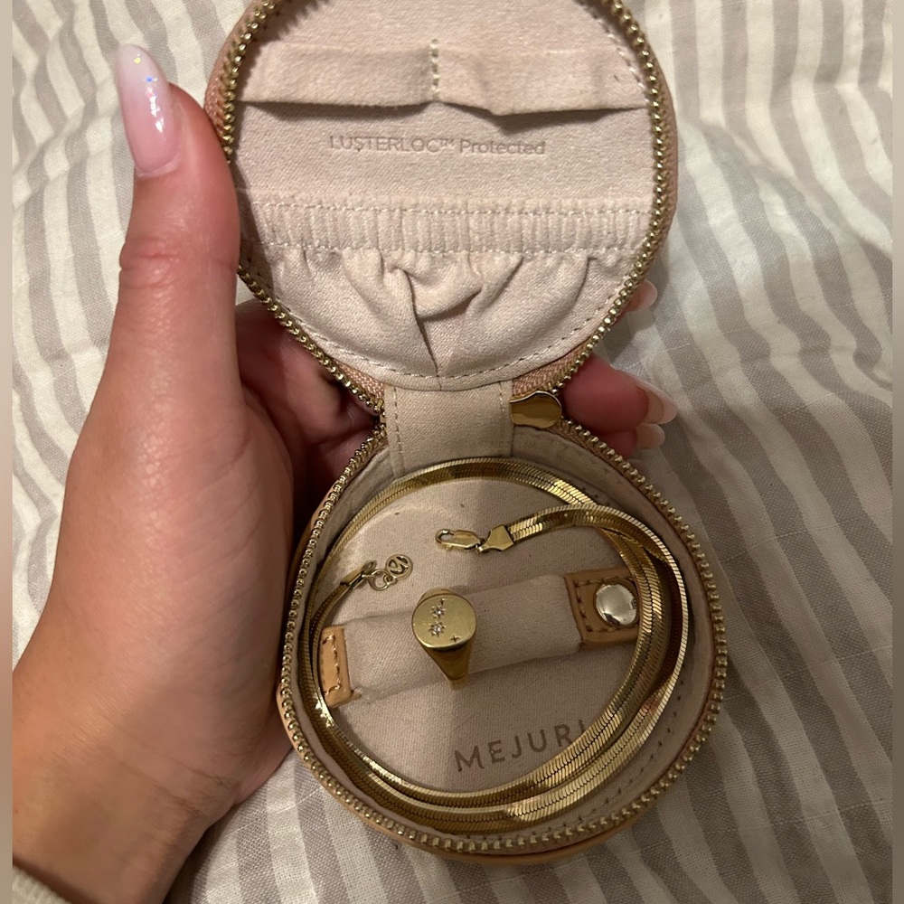 Mejuri box and jewelry